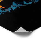 Retro Mountain Silhouette ポスター (角)