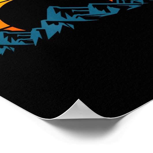 Retro Mountain Silhouette ポスター (角)