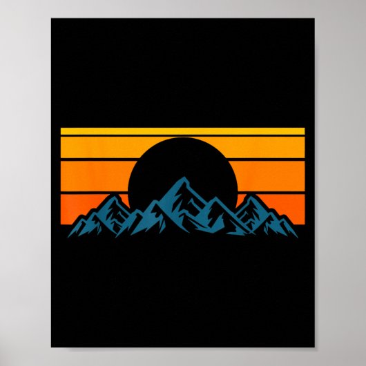 Retro Mountain Silhouette ポスター (正面)