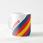 Retro Mountain Stripes with Name コーヒーマグカップ (正面左)