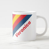 Retro Mountain Stripes with Name ジャンボコーヒーマグカップ (右)