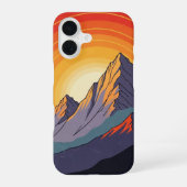 Retro Mountain Sunset iPhone 16ケース (裏面)