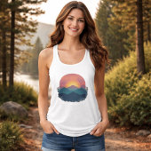 Retro Mountain Sunset - Nature Outdoors Women's タンクトップ