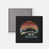 Retro Mountains New Zealand  マグネット (正面/裏面)