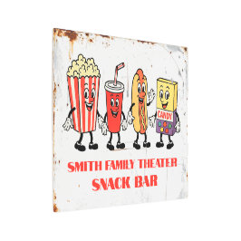 Retro Movie Theater Snack Bar Metal Wall Art メタルプリント