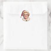 Retro Mrs. Claus Christmas Sticker ラウンドシール (バッグ)