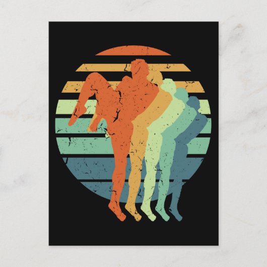 Retro Muay Thai Boxing Sports Kickboxing Boxer Fan ポストカード (正面)