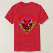 Retro Muay Thai Oni Demon Thai Boxing Tシャツ (デザイン正面)