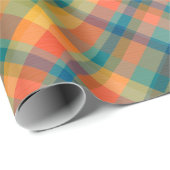 Retro Multicolor Cozy Plaid Pattern Christmas Cute ラッピングペーパー (ロールコーナー)