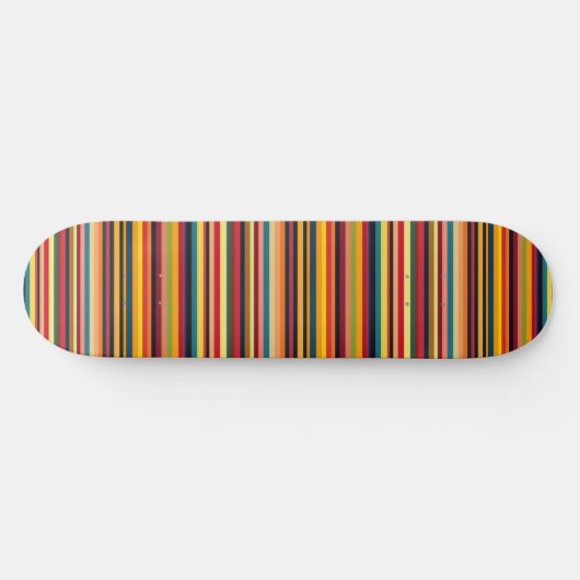 Retro Multicolour Stripe Modern Skateboard Deck スケートボード (横)