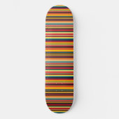 Retro Multicolour Stripe Modern Skateboard Deck スケートボード (正面)