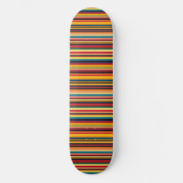 Retro Multicolour Stripe Modern Skateboard Deck スケートボード