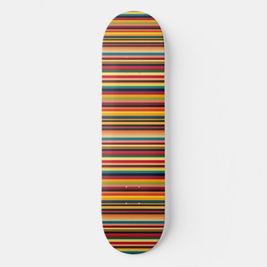 Retro Multicolour Stripe Modern Skateboard Deck スケートボード (正面)