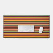 Retro Multicolour Stripe Modern Vintage Desk Mat デスクマット (キーボード&マウス)