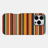 Retro Multicoloured Striped Print iPhone Case iPhoneケース (裏面横)