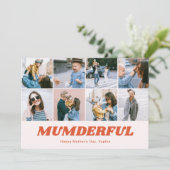 Retro Mumderful Mothers Day 12 Photo Collage Pink シーズンカード (スタンド正面)