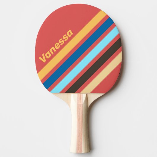 Retro Murmur Angled Striping with Name 卓球ラケット (正面)
