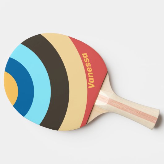 Retro Murmur Circle Stripe with Name 卓球ラケット (横)