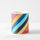 Retro Murmur Stripes with Name コーヒーマグカップ (中央)