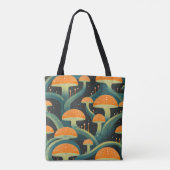 Retro Mushroom All-Over Print Tote Bag トートバッグ (裏面)