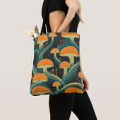 Retro Mushroom All-Over Print Tote Bag トートバッグ (クローズアップ)