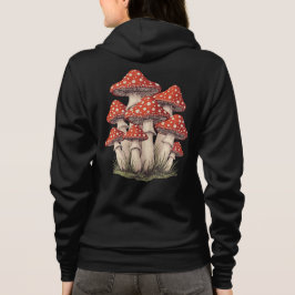 Retro Mushroom Cluster Art - Women’s Zip-Up Hoodie パーカ