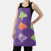 Retro Mushroom Colorful Pattern エプロン (インサイチュ)
