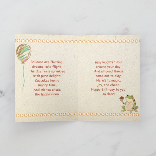 Retro Mushrooms | Vintage Birthday カード (内部)