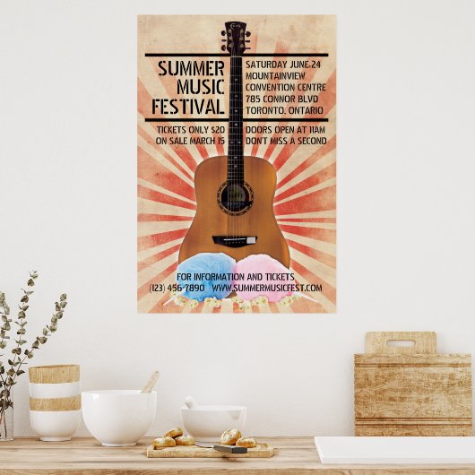 Retro Music Festival Poster ポスター (キッチン)