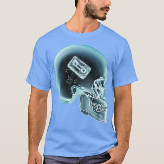 Retro Music Lover Scull X-Ray Audio Cassette Tape  Tシャツ
