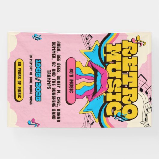 RETRO MUSIC POSTER banner 横断幕 (横)