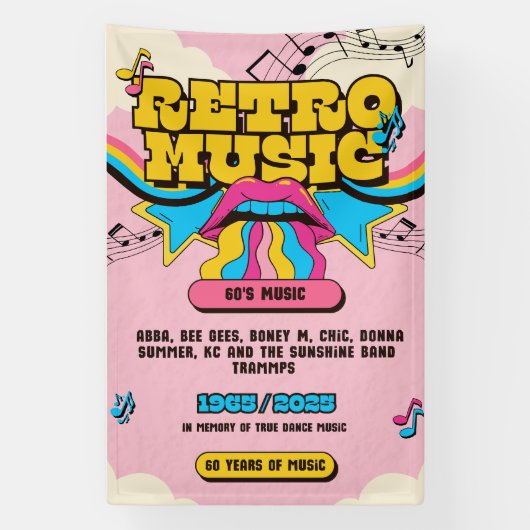 RETRO MUSIC POSTER banner 横断幕 (縦)