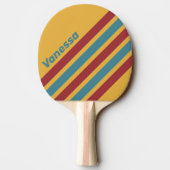 Retro Mustard Seed Angled Striping with Name 卓球ラケット (裏面)
