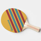 Retro Mustard Seed Angled Striping with Name 卓球ラケット (横)