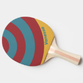 Retro Mustard Seed Circle Stripe with Name 卓球ラケット (横)