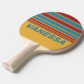 Retro Mustard Seed Horizon Striping with Name 卓球ラケット (正面アングル)