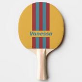 Retro Mustard Seed Pin Stripes with Name 卓球ラケット (裏面)