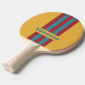 Retro Mustard Seed Pin Stripes with Name 卓球ラケット (正面アングル)