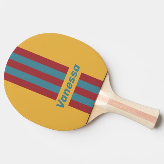 Retro Mustard Seed Pin Stripes with Name 卓球ラケット (横)