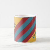 Retro Mustard Seed Stripes with Name コーヒーマグカップ (中央)
