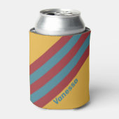 Retro Mustard Seed Stripes with Name 缶クーラー (缶正面)