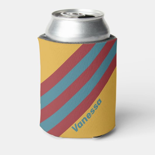Retro Mustard Seed Stripes with Name 缶クーラー (缶裏面)