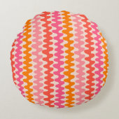 Retro Muster- pink& orange ラウンドクッション (正面)