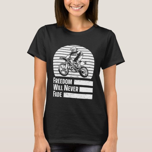Retro Mx Motocross Freedom Bike  Dirt Biking 4th O Tシャツ (正面)