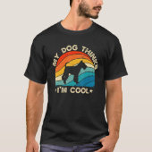 Retro My Dog Thinks I'm Cool Fox Terrier Dog Lover Tシャツ (正面)