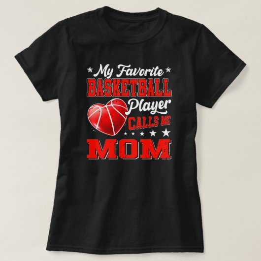 Retro My Favorite Basketball Player Calls Me Mom  Tシャツ (デザイン正面)