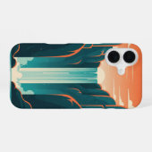 Retro Mystic Waterfall iPhone 16ケース (裏面横)