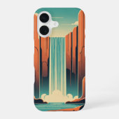 Retro Mystic Waterfall iPhone 16ケース (裏面)