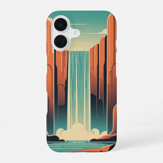 Retro Mystic Waterfall iPhone 16ケース (裏面)