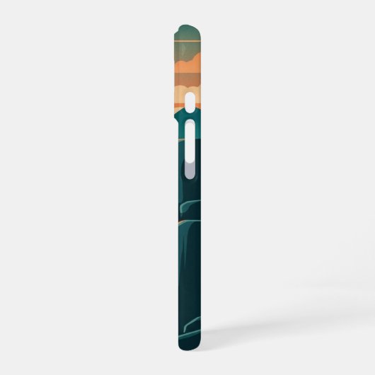 Retro Mystic Waterfall iPhone 16ケース (左側面)